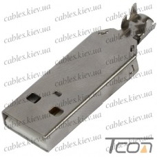 Штекер USB тип А разборной, под шнур, без копуса, Tcom